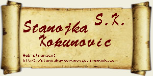 Stanojka Kopunović vizit kartica